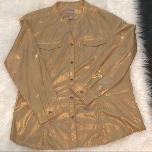 Chico’s•Long Sleeve•Button Up•Blouse•Size 1